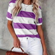 WW | Gestreiftes T-Shirt mit Kurzen Ärmeln für Damen