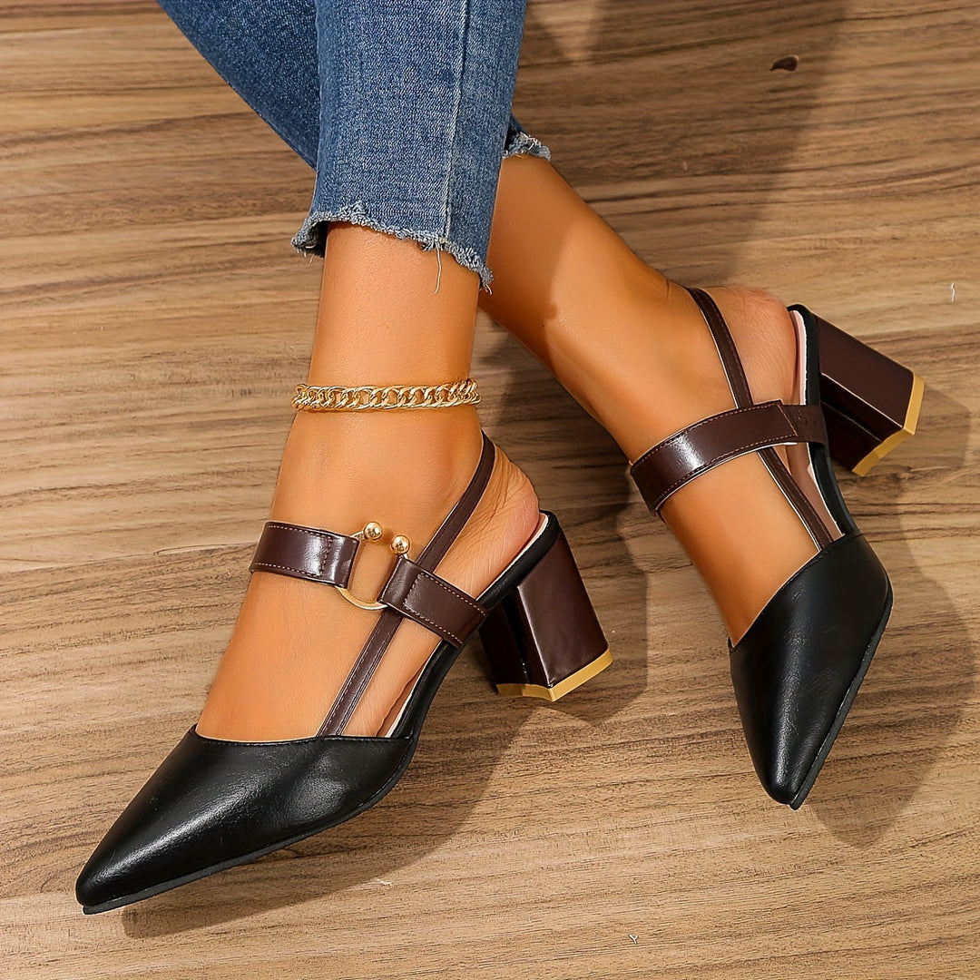 W&W Mode | zulaufende Blockabsatz-Schuhe für Frauen
