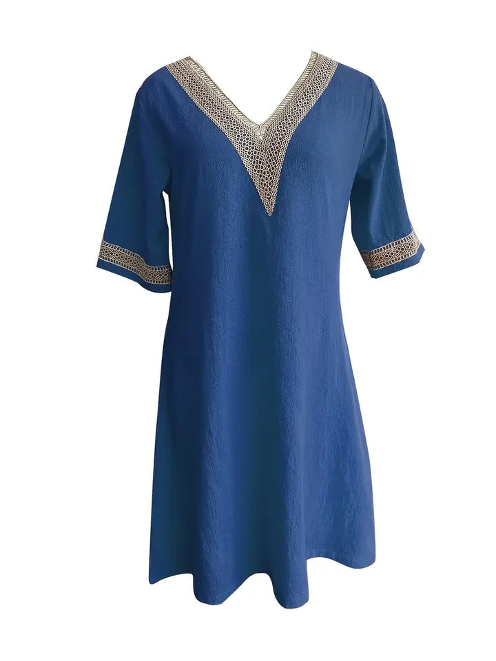 Casalina™ – Luftiges Leinen-Sommerkleid mit Stick-Details