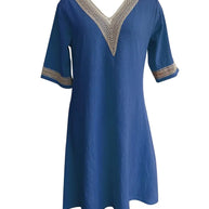Casalina™ – Luftiges Leinen-Sommerkleid mit Stick-Details