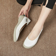 WW | Frühling und Sommer Damen Echtes Leder Schuhe Niedriger Mund Pumps