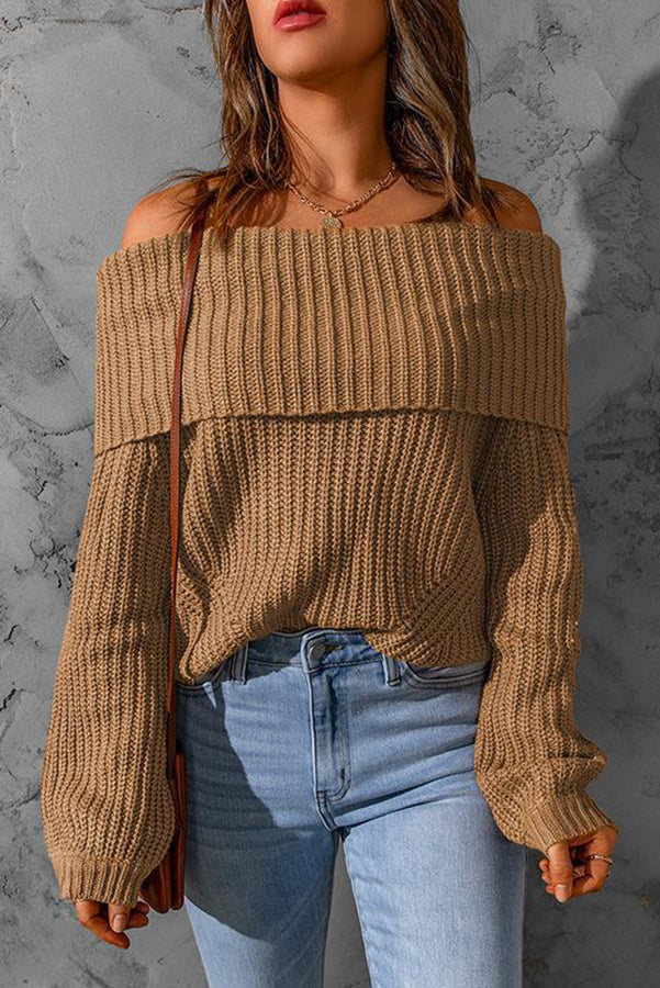 WW | Curl Up And Get Cozy Off Shoulder Strickpullover