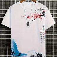 WW | Herren T-shirt Blumen Und Wellen Design