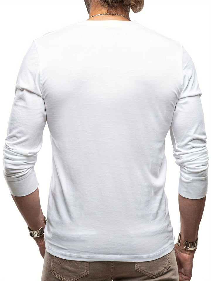 W&W Mode | Langarm Henley Hemd im Vintage Stil für Herren