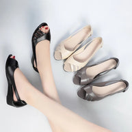 WW | Elegante Peeptoe-Sandalen mit Keilabsätzen