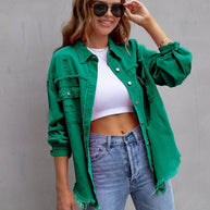 WW - Zerrissenes Oversized Jeansjacke