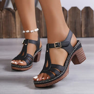 WW | Sandaletten mit Offenen Zehen und Schnalle mit Schnallenverschluss