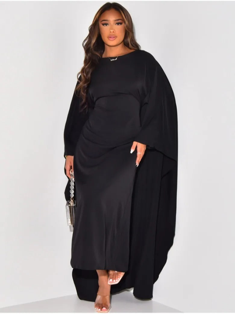 Kleid | Langes Kleid mit Rundhalsausschnitt und hoher Taille