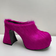 WW | Geschlossene Zehe Rosshaar Chunky Heel Wasserdichte Plattform Slipper