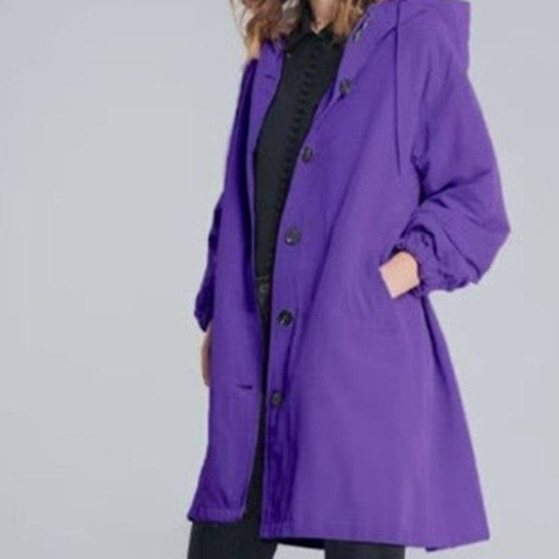 WW | Mid Length Damen Windbreaker Mit Langen Ärmeln
