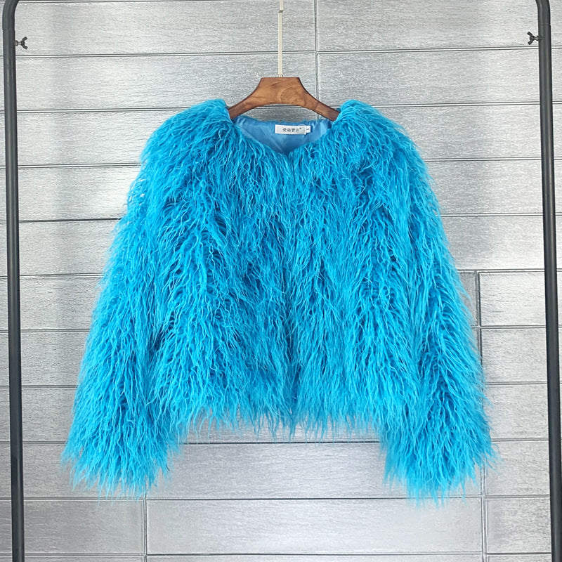 W&W Mode Boho-Kunstpelzmantel