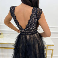 WW | Unendliche Schönheit Spitzen Tüll Midi Kleid