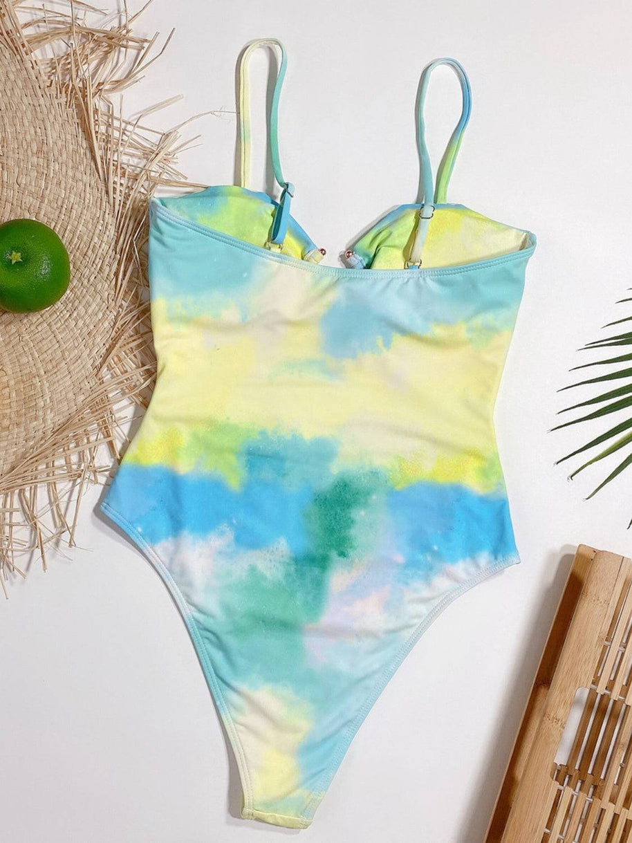 WW | Cutout Tie-Dye Spaghetti-Trägertankini
