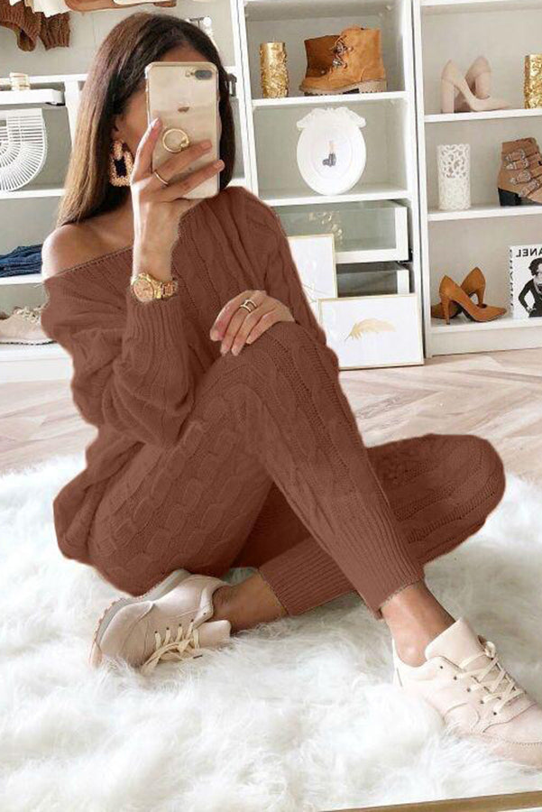 WW | Elevated Comfort Kabelpullover und Slim Fit Hosen Set