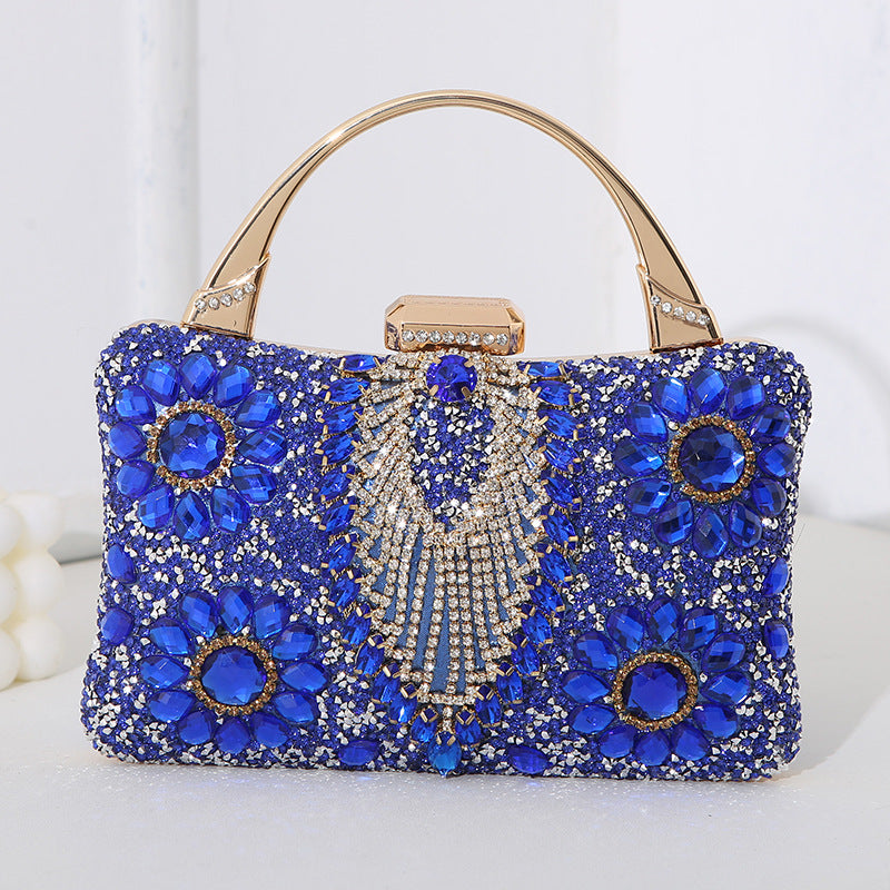 WW metallische handgefertigte Diamant-inlay-Abendtasche