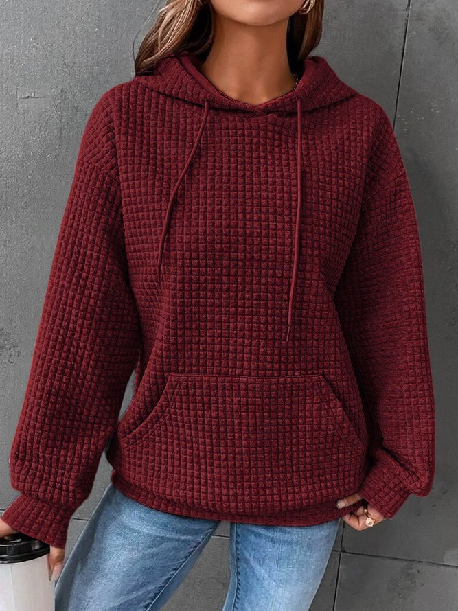 W&W Mode | Waffelstrick Hoodie Damen - lässiger Oversized Pullover