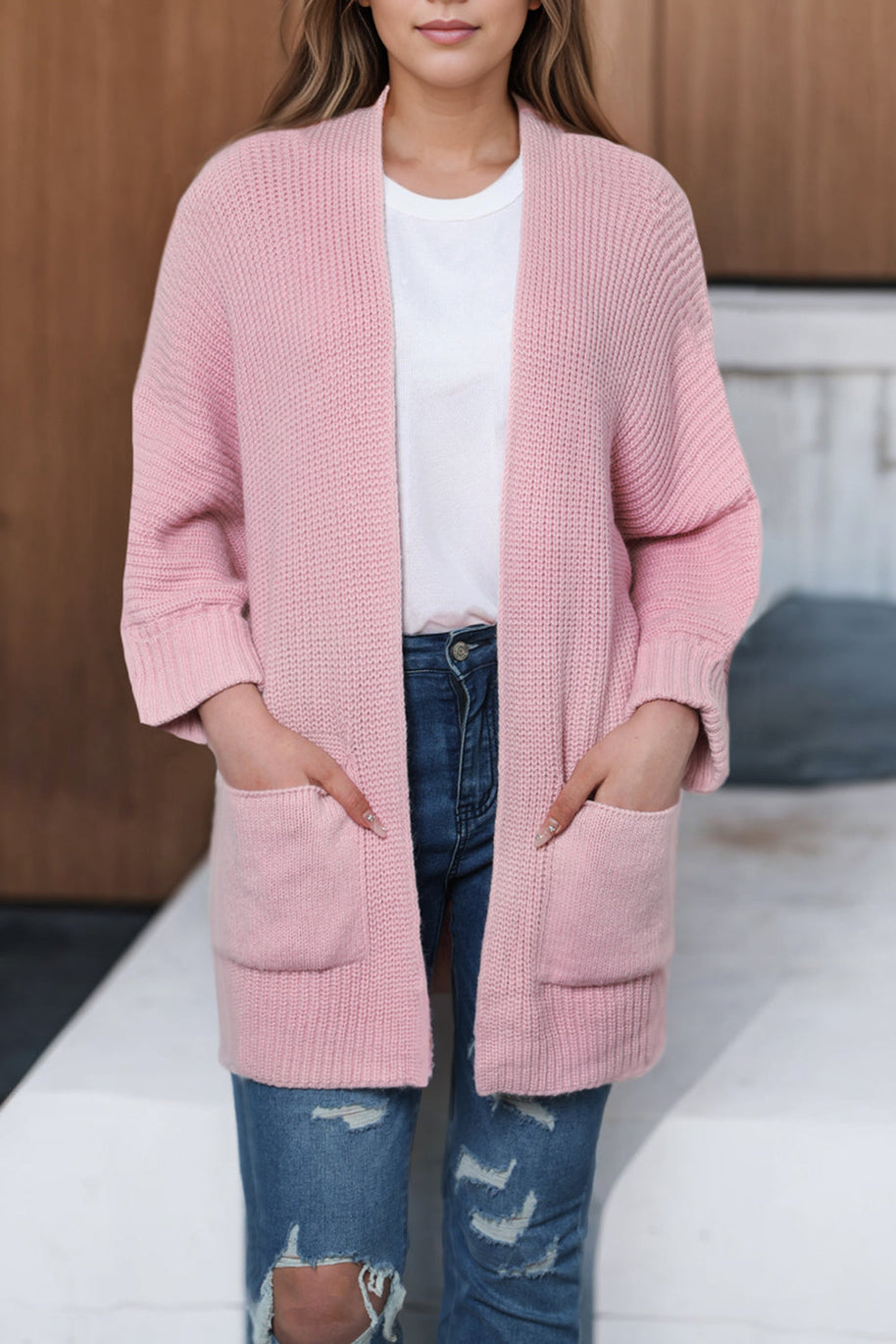 WW | Oversized-Strickweste mit Wickelärmeln Für Frauen