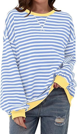 W&W Mode | Gestreiftes Sweatshirt in Kontrastierenden Farben