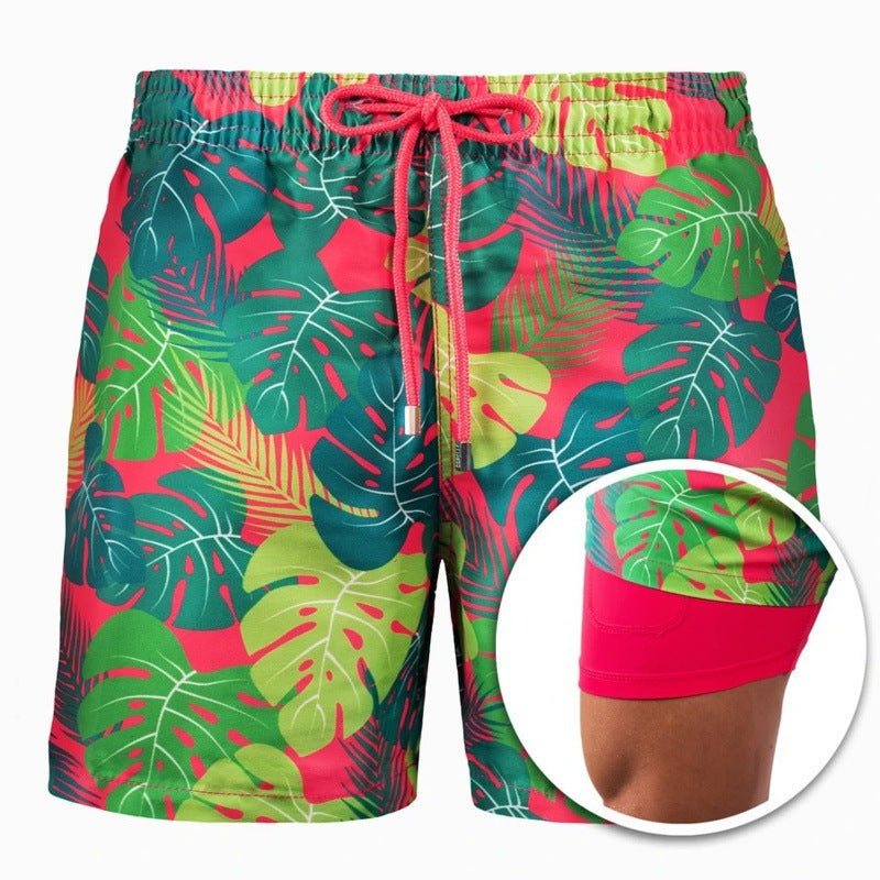 WW | Bedruckte Herren Badeshorts Mit Doppelter Schicht Für Den Sommer