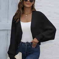 WW | Bat Sleeve Offenes Front Kurzes Cardigan