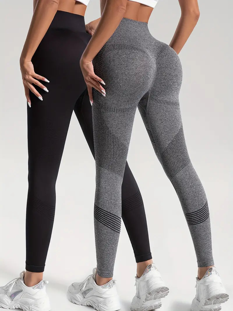 WW | 2 Stk. Sport Leggings für Yoga und Fitness Einfarbige Farbe mit Hohem Stretch.