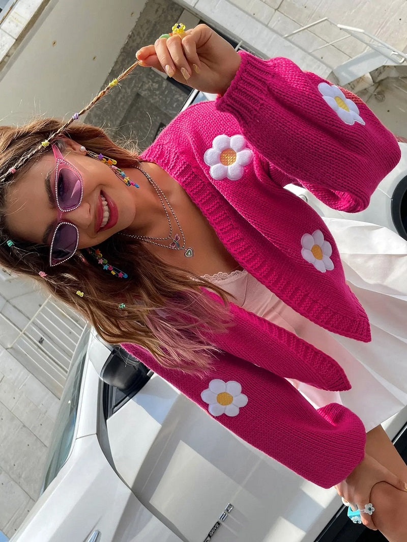 WW | Geblümter Strick-Cardigan für Damen