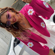 WW | Geblümter Strick-Cardigan für Damen
