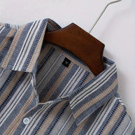 WW | Gestreiftes Baumwoll Leinen Herrenhemd für entspannte Looks