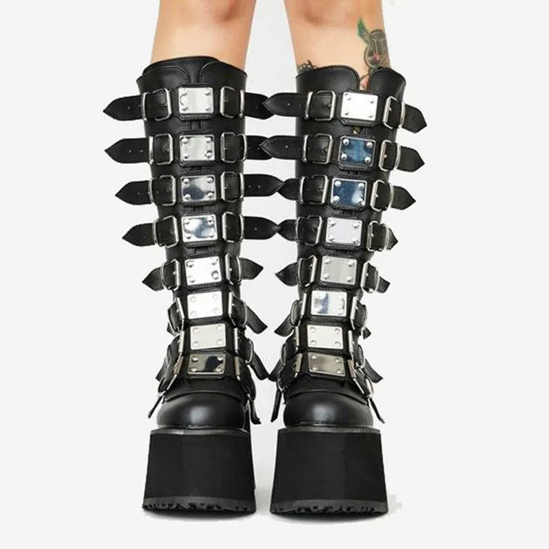 WW | Zip Up Chunky High Heel Stiefel