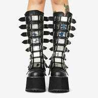 WW | Zip Up Chunky High Heel Stiefel