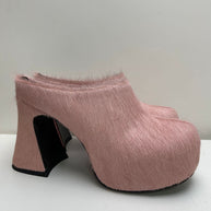 WW | Geschlossene Zehe Rosshaar Chunky Heel Wasserdichte Plattform Slipper