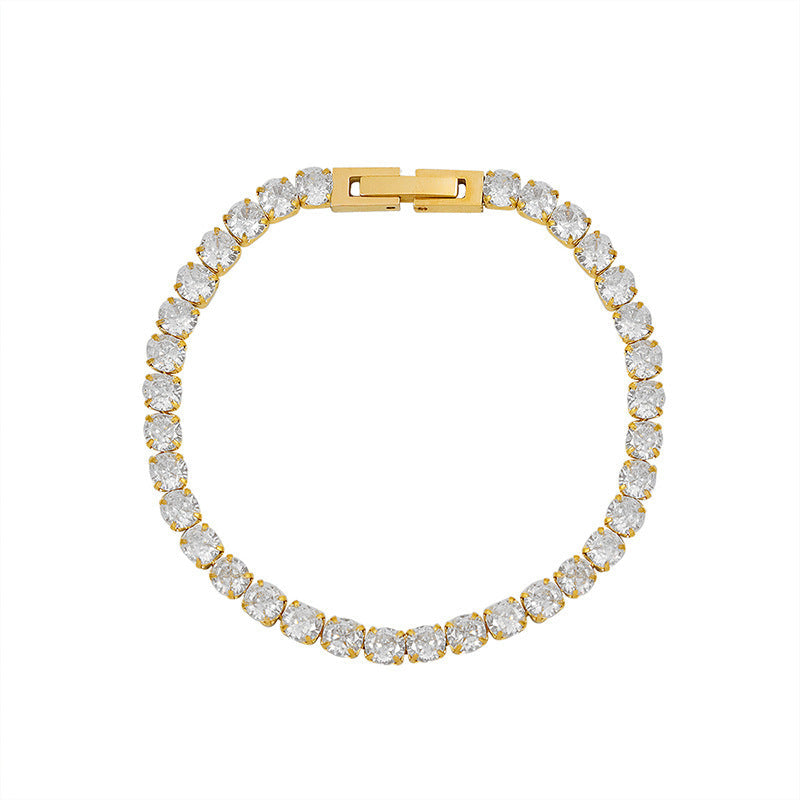 WW | Armband Bling Kette Titanstahl Würfelkette