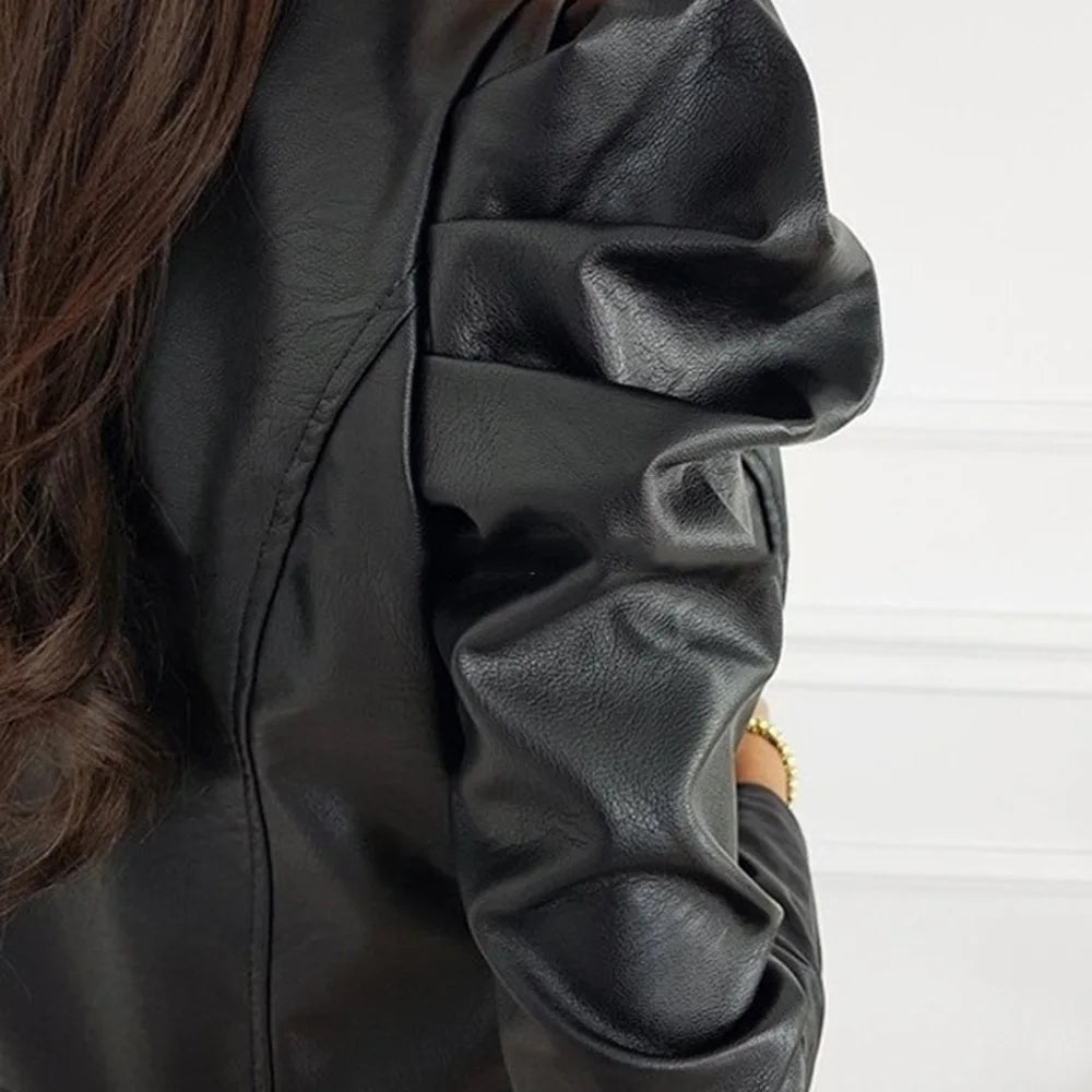 WW | Klassisches Lederjacke Mit Elegantem O-ausschnitt Zeitlos & Markant