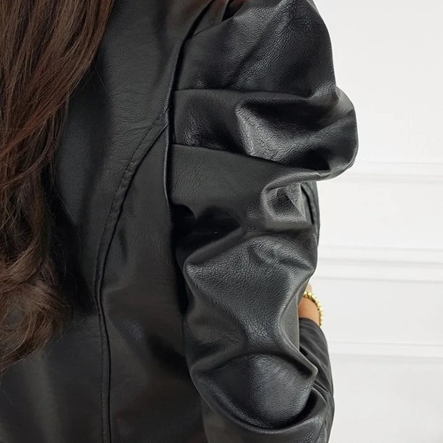 WW | Klassisches Lederjacke Mit Elegantem O-ausschnitt Zeitlos & Markant