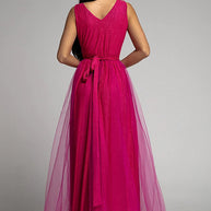 WW | It'S My Day Light Tulle Schlitz Maxi Kleid