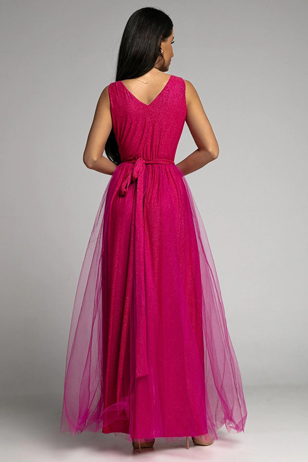 WW | It'S My Day Light Tulle Schlitz Maxi Kleid