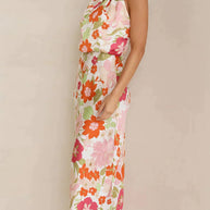 WW - Blumiges Maxikleid mit Neckholder