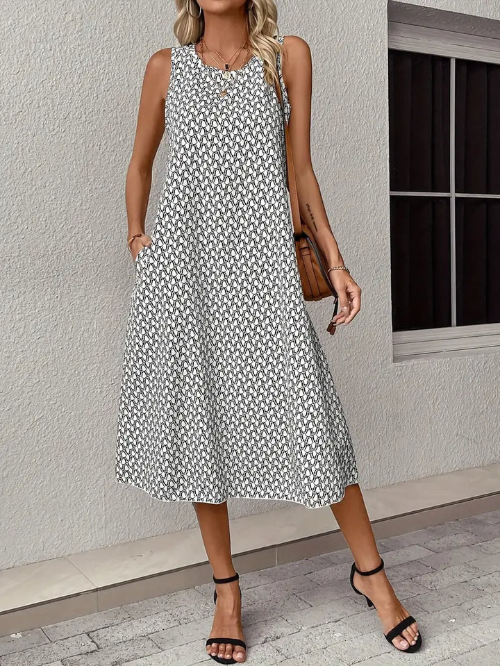 W&W Mode | Lässiges Kleid Mit Alloverdruck Und Tasche – Modisch & Bequem