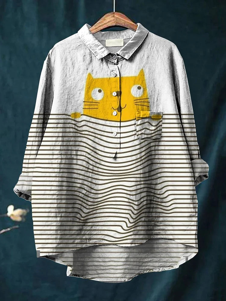 WW | Katzenkunst Auf Weißem T-Shirt