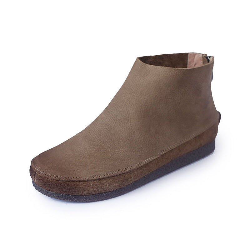 WW | Leder Kurze Stiefel Frauen Schlank Machend