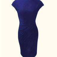 WW | Stilvolles Schmales Kleid Mit Rundhalsausschnitt