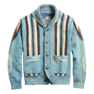 WW | Herren Jacquard Strickjacke Im Weinlese Stil