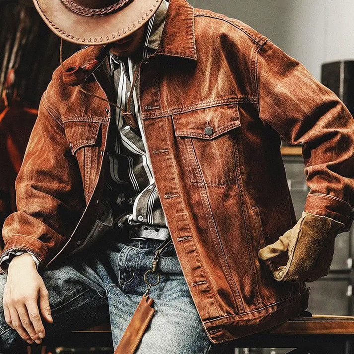 W&W Mode | Braune Denim Jacke Für Herren