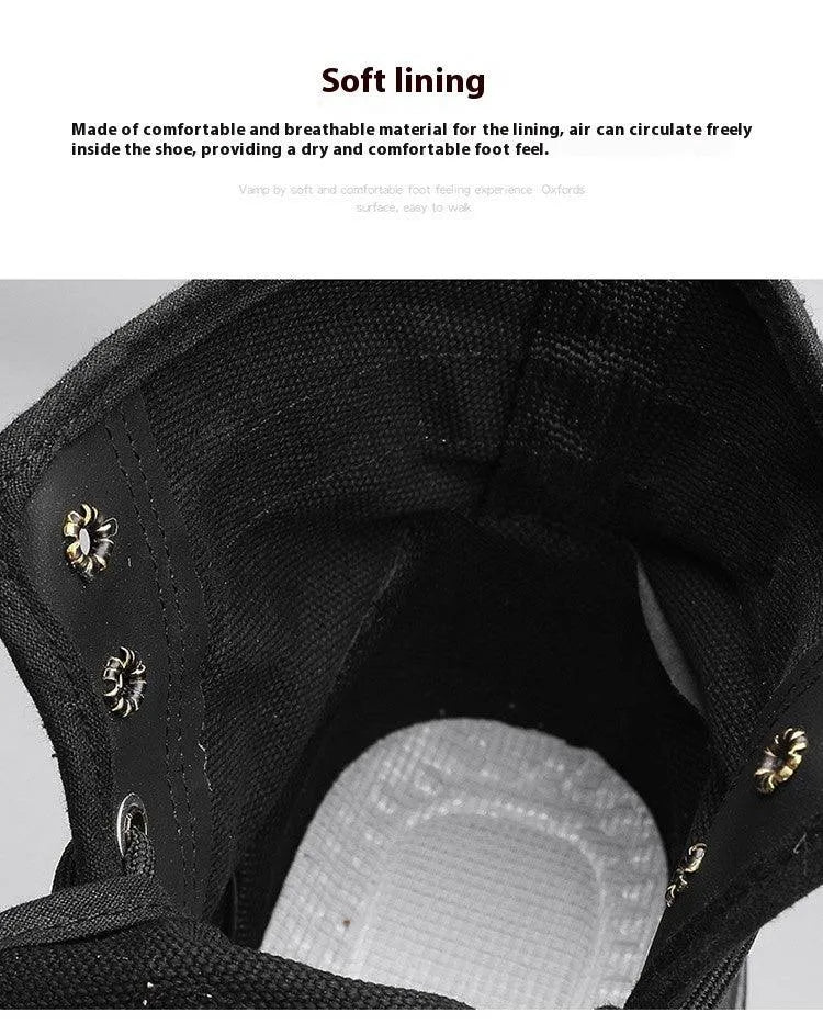 W&W Mode | Herren lässige sportliche Canvas Stiefel mit dicker Sohle