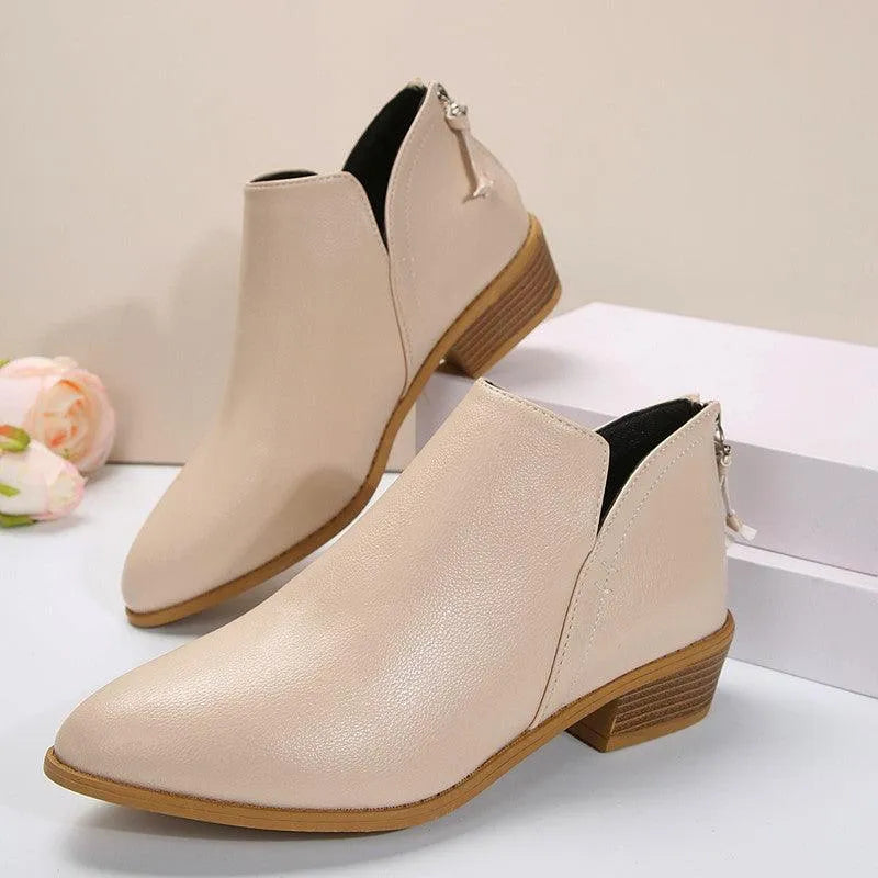 WW | Ankle boots with thick heel and zipper