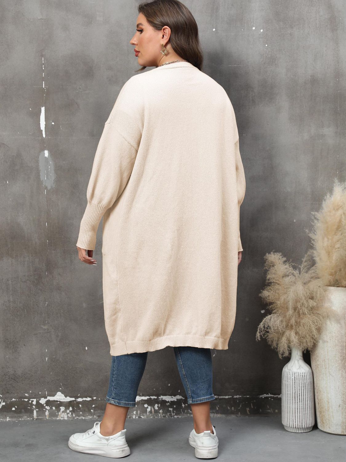 WW | Plus Size Langarm Taschen Cardigan
