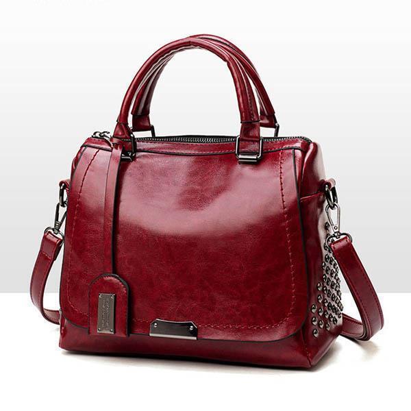 WW | Luxus-Lederhandtasche mit Nieten