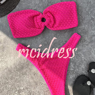 WW Bandeau-Bikini mit Ringausschnitt