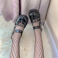 WW | Goth Fledermaus Liebe Herz Schnalle Plattform Lolita Mary Janes Schuhe