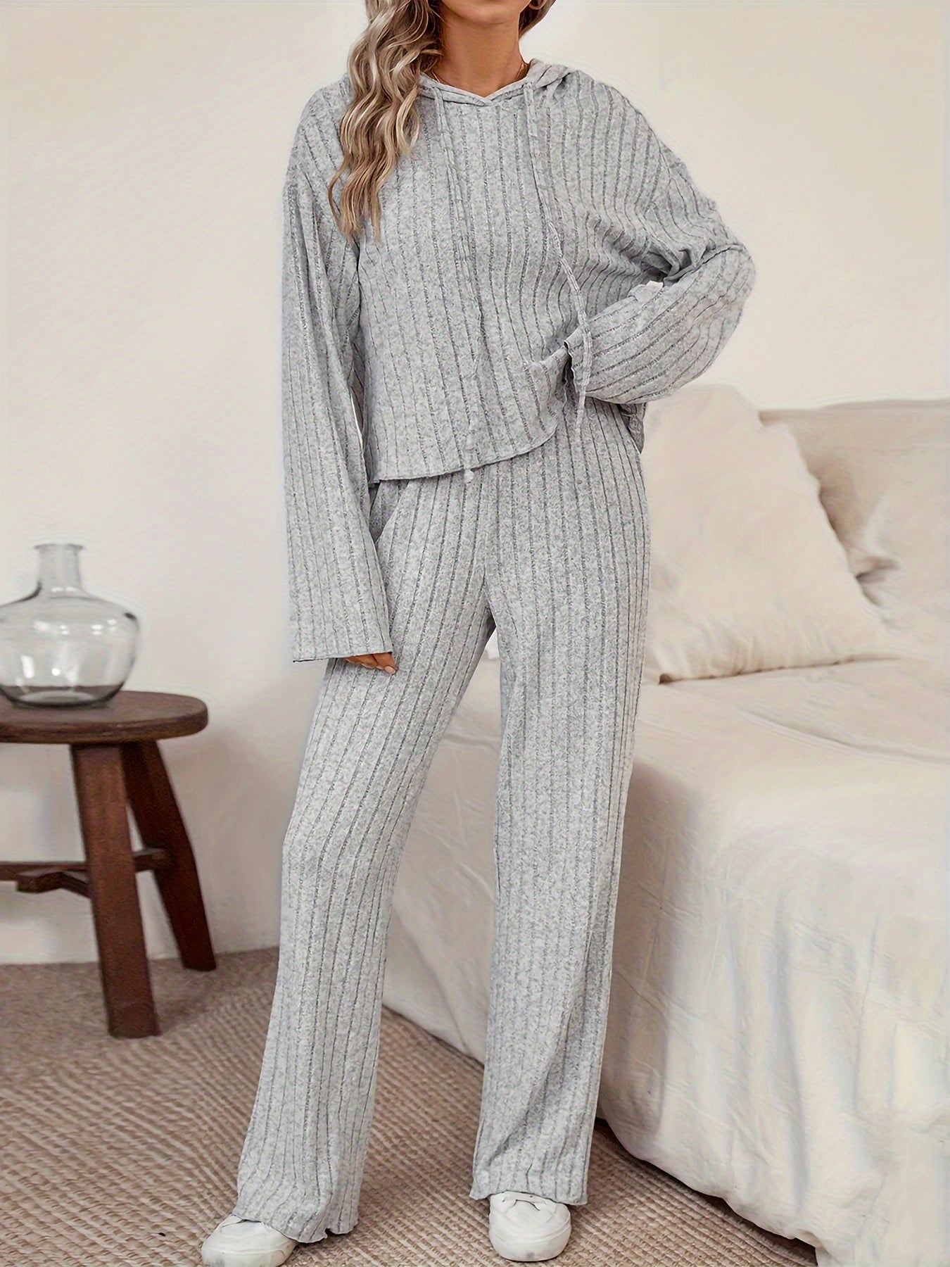 WW | Damen Freizeit Uni Farbener Kapuzenpullover und